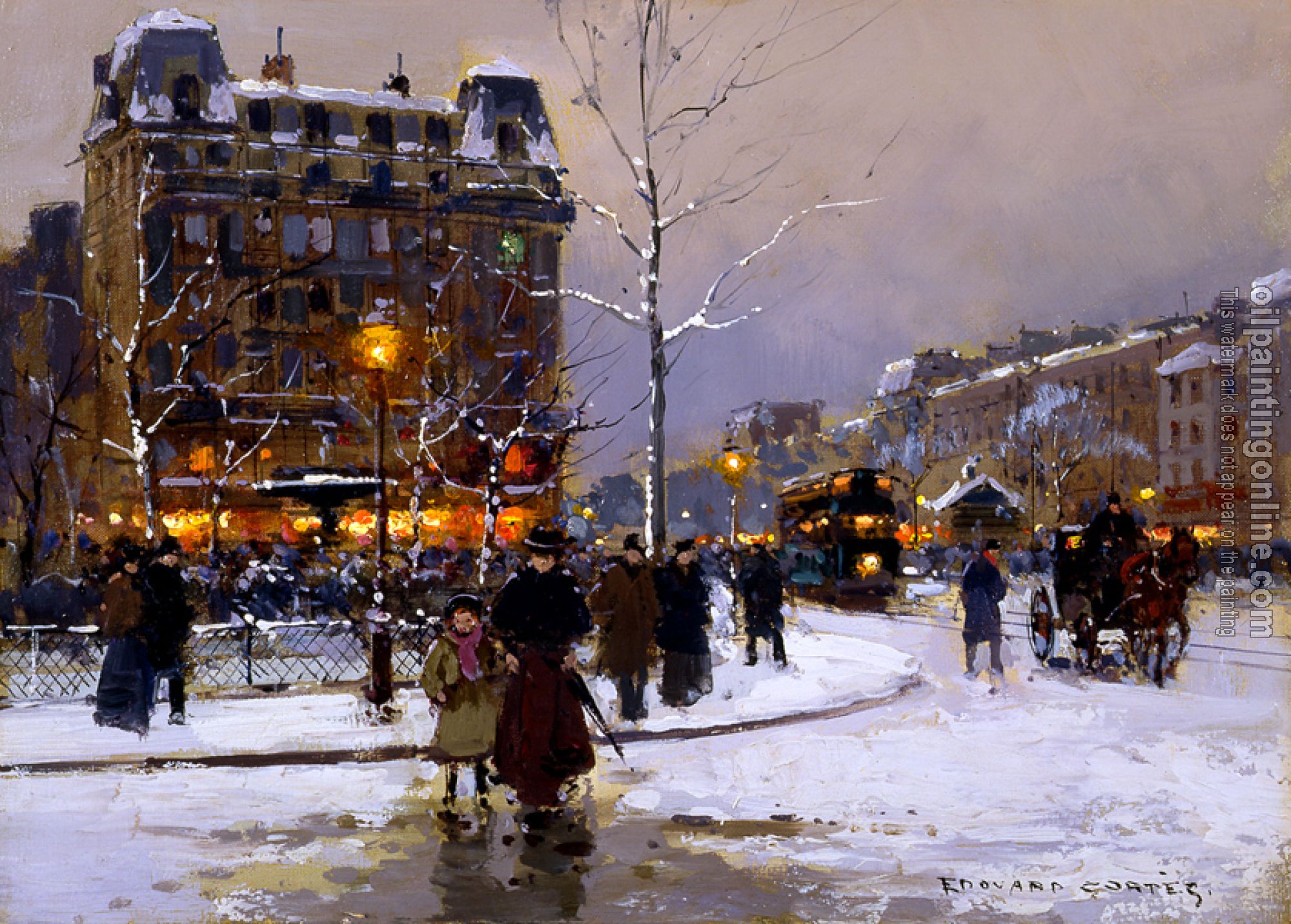 Edouard Cortes - Place Pigalle in Winter